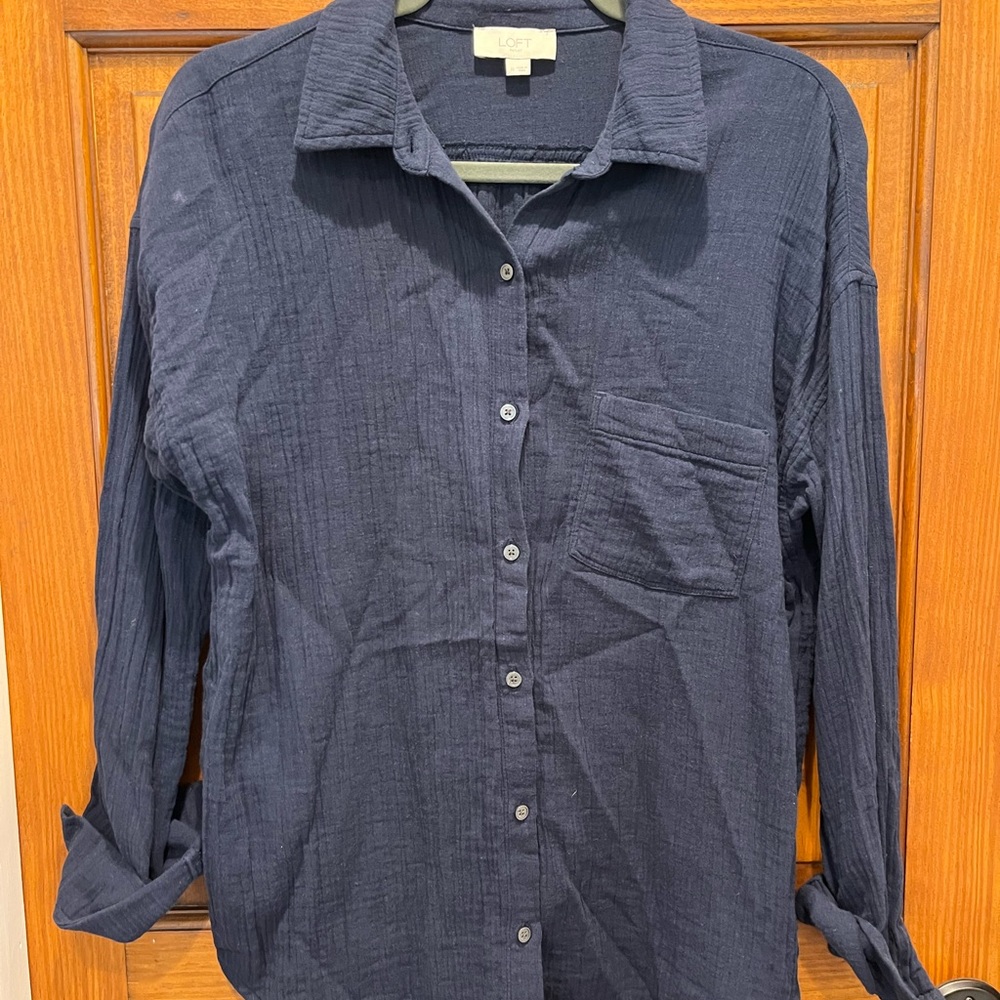 LOFT Navy Blue Men's Shirt